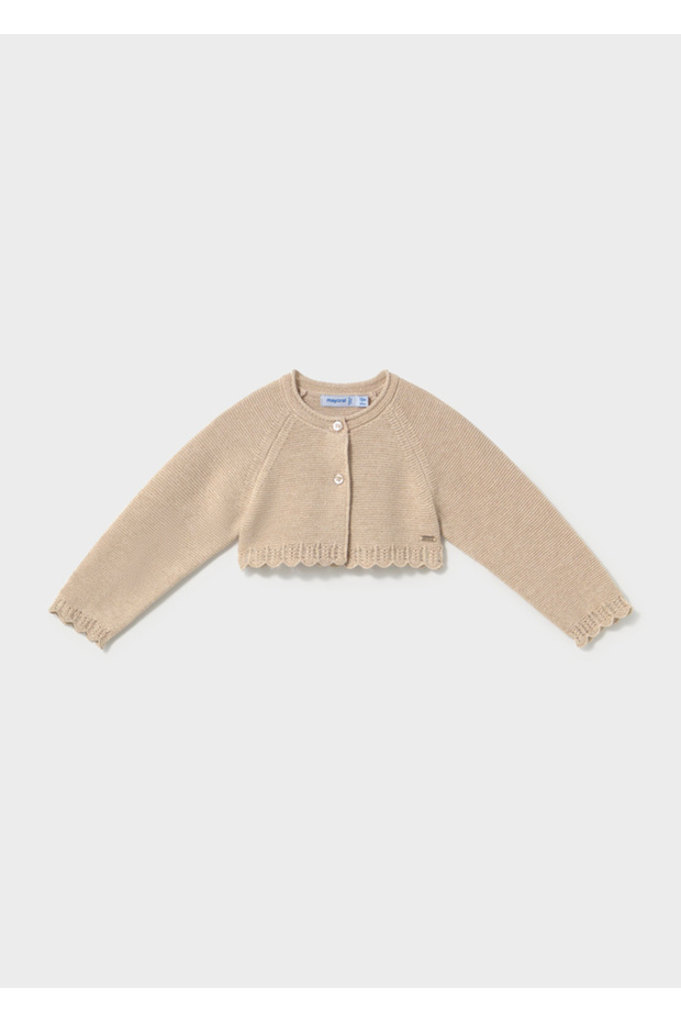 Girl baby knitted cardigan bolero beige 308