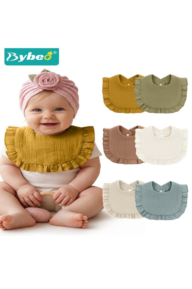 6-Pack Muslin Baby Bibs, Baby Bandana Drool Bibs. Toddler Feeding Bibs, 100% Cotton Baby Bib for Drooling and Teething, Absorbent Bandana Bibs for Unisex Baby Boys and Girls 0-12 Months