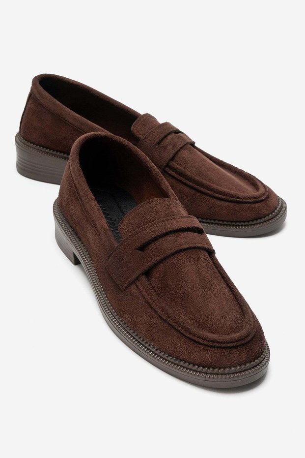 Saraçlı Loofer Women's Shoes Brown Suede