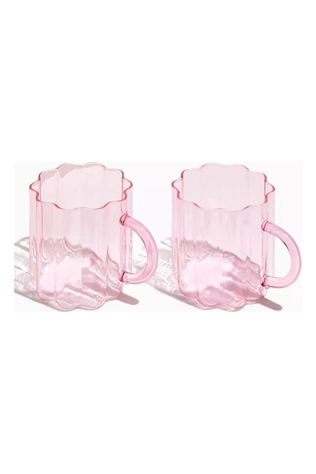 Wave Borosilicate Glass Mug Set