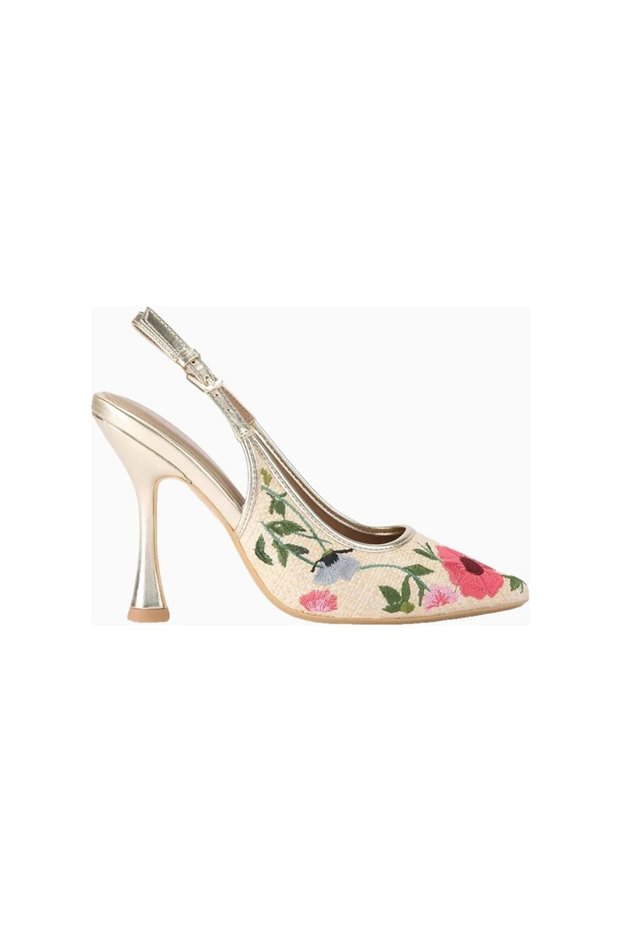 Aria2 Floral Embroidered Knitted Women's Heeled Shoes