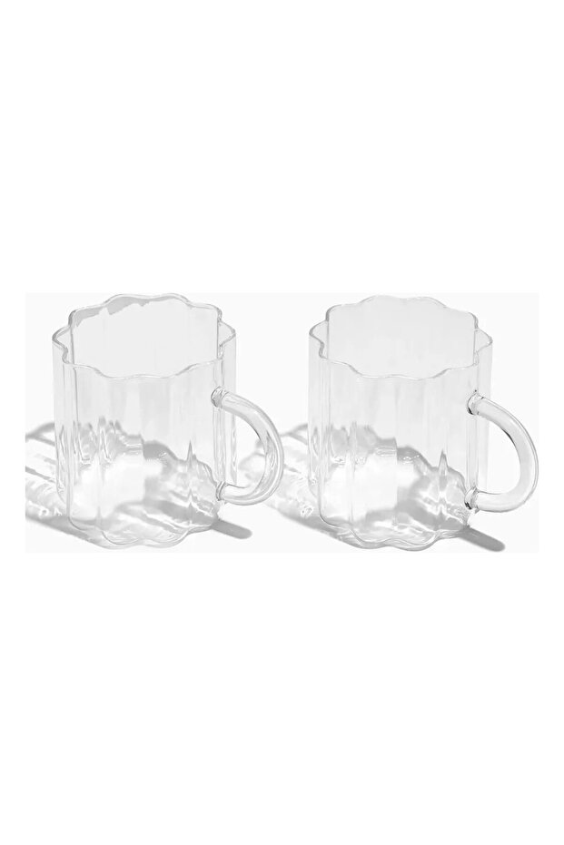 Wave Borosilicate Glass Mug Set