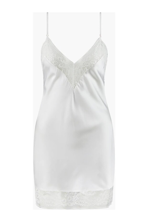 Midnight Whisper Satin Lace Nightgown with Deep Back Cutout, Stylish and Comfortable Design