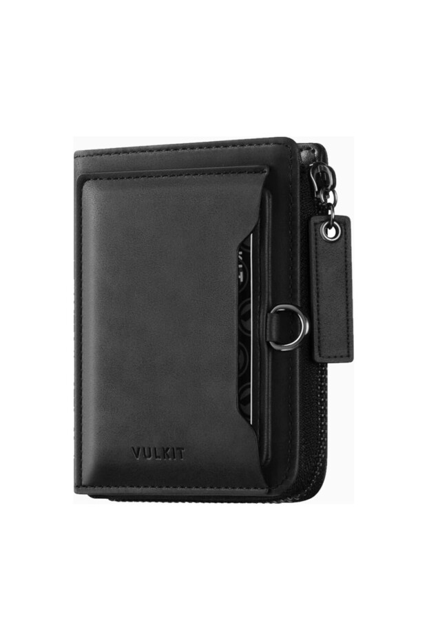 Rfid Protected Retro Double Zipper Leather Men's Wallet