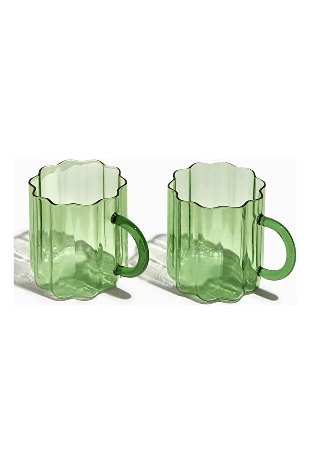 Wave Borosilicate Glass Mug Set