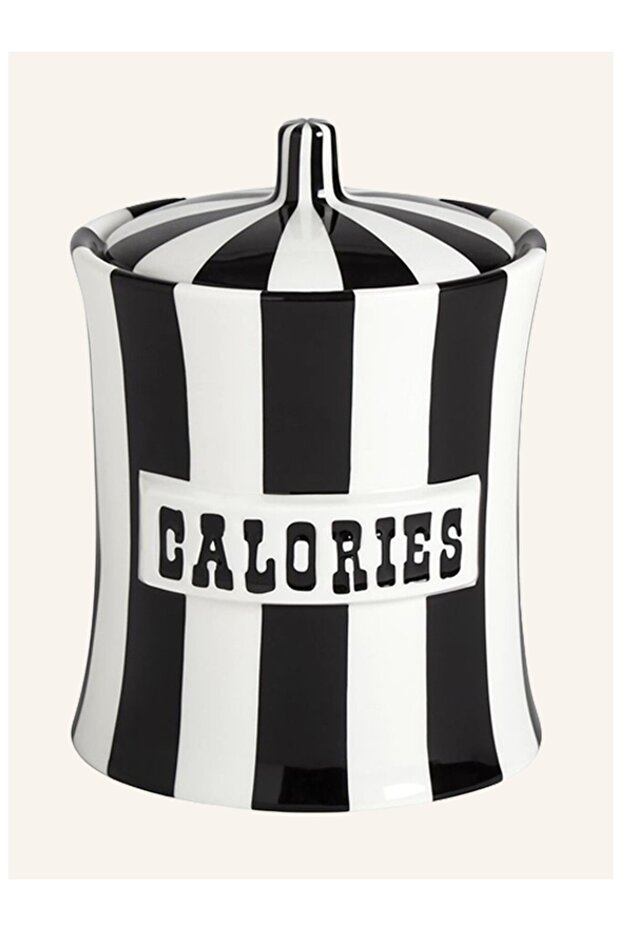 Vice Black/Cream Storage Container, 20 Cm, Glazed Striped Lid Multi-Purpose Container