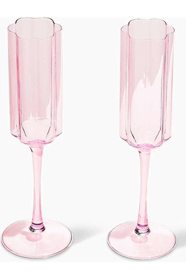 Wave Handmade Set of 2 Glass Goblets