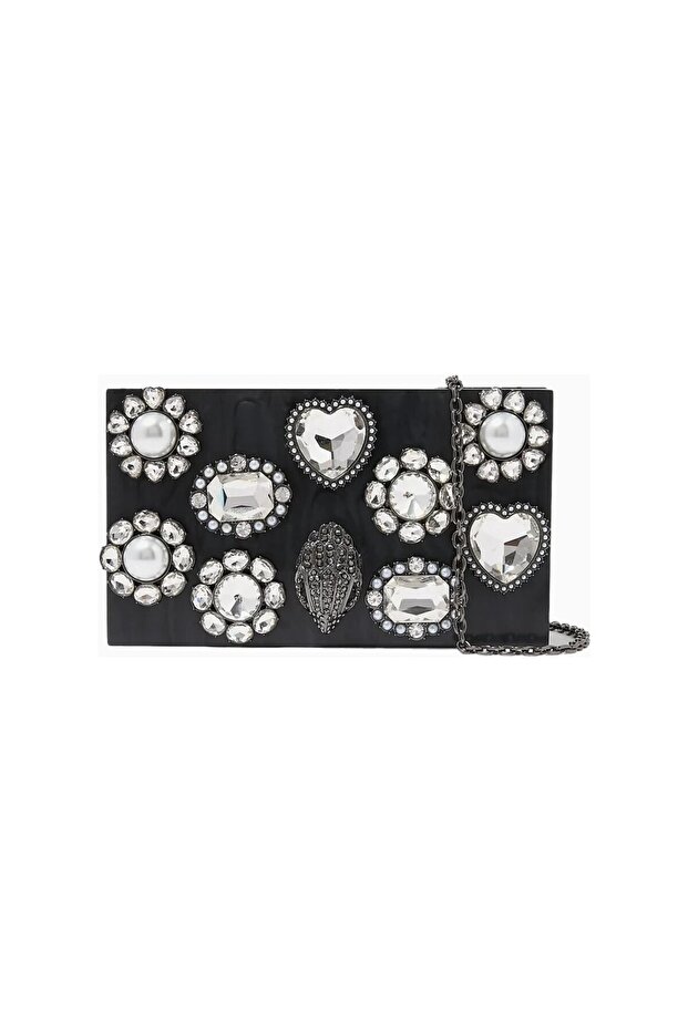 Crystal Box Stone Luxury Design Women's Clutch