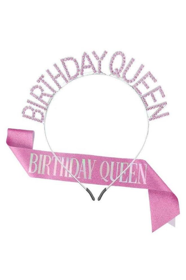 Birthday Crowns for Women Birthday Girl Sash & Birthday Tiara for Women Set Princess Rhinestone