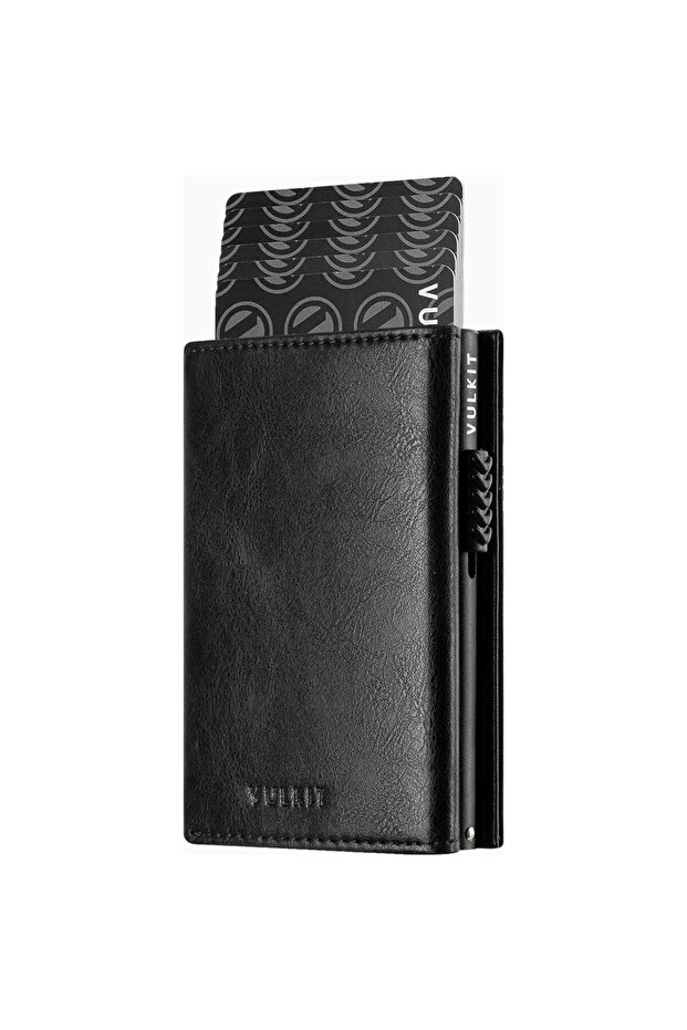 Rfid Protected Pop-Up Leather Aluminum Men's Card Holder Wallet
