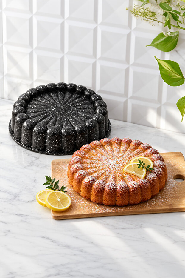 Papatya Black Cast Iron Tart Mold 26 cm