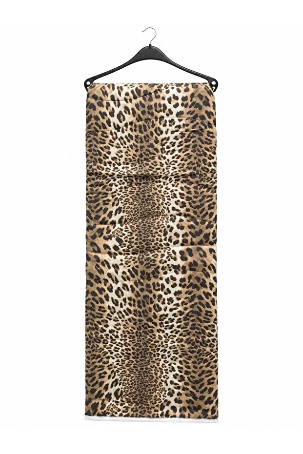 Cotton Multi-Purpose Single Pique Bedspread (155X220) - Leopard Brown