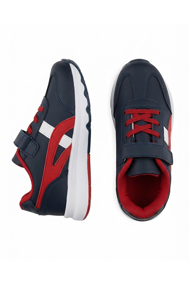 Kids' hook-and-loop fastened lace-up sneakers - casual everyday school shoes