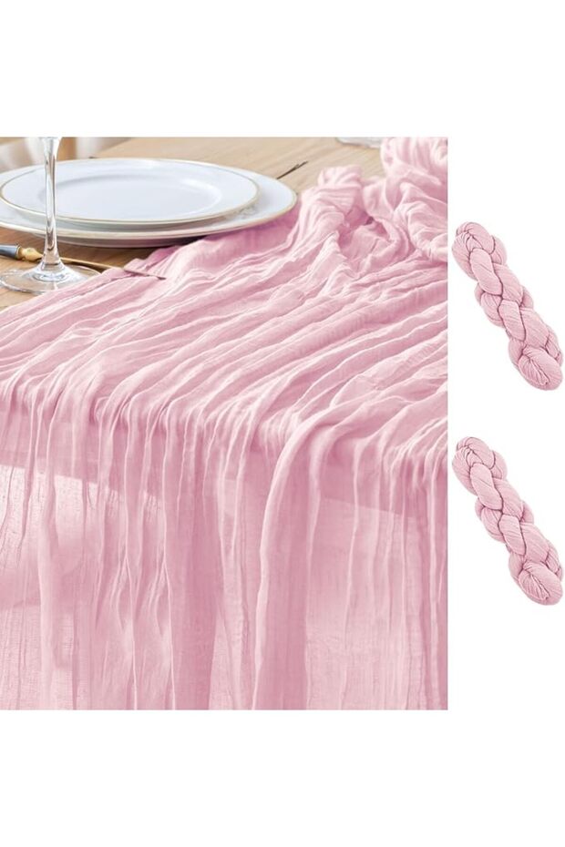 Cheesecloth Table Runner 90x400 cm (13FT) Boho Rustic Wedding Decor - Natural Gauze Tablecloth for B