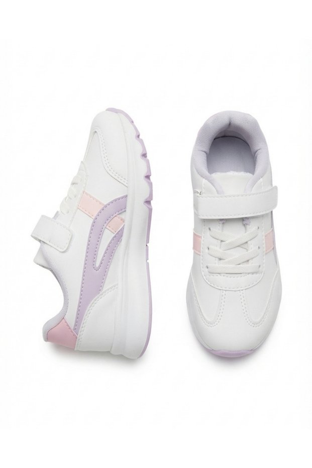 Kids' hook-and-loop fastened lace-up sneakers - casual everyday school shoes