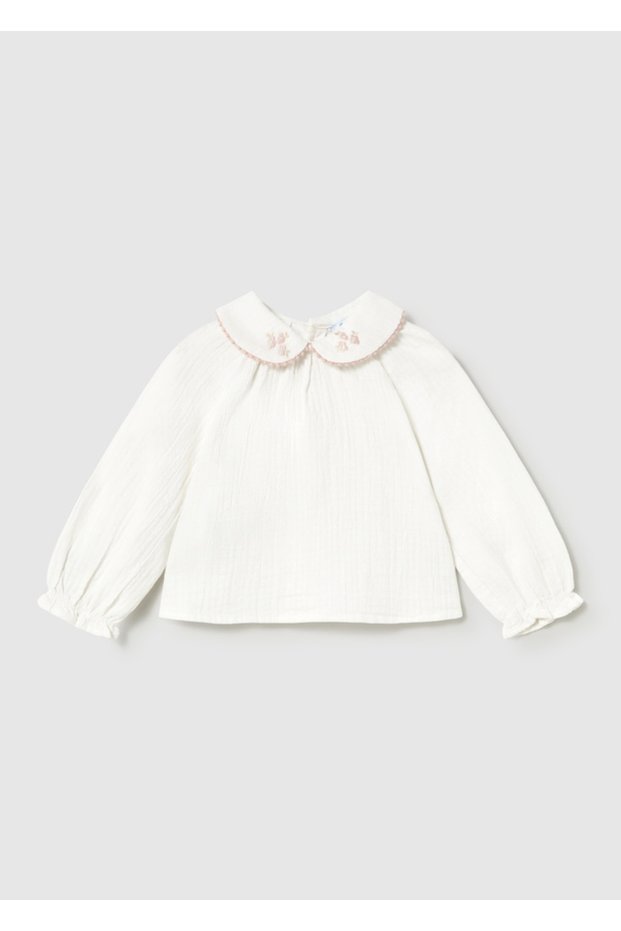 Baby Girl Collared Blouse Cream 2115