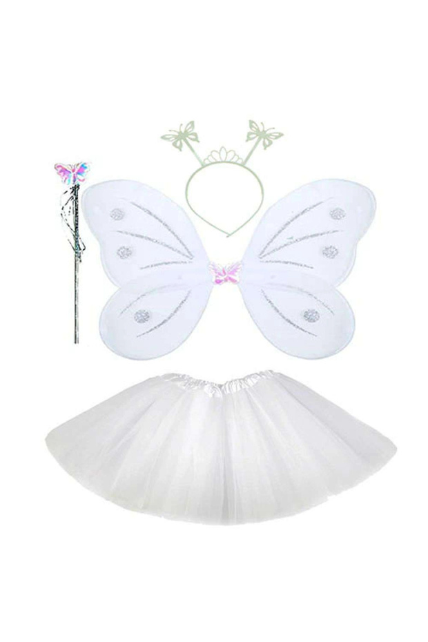 White Costume - White Costume Accessory Set 4 Pieces