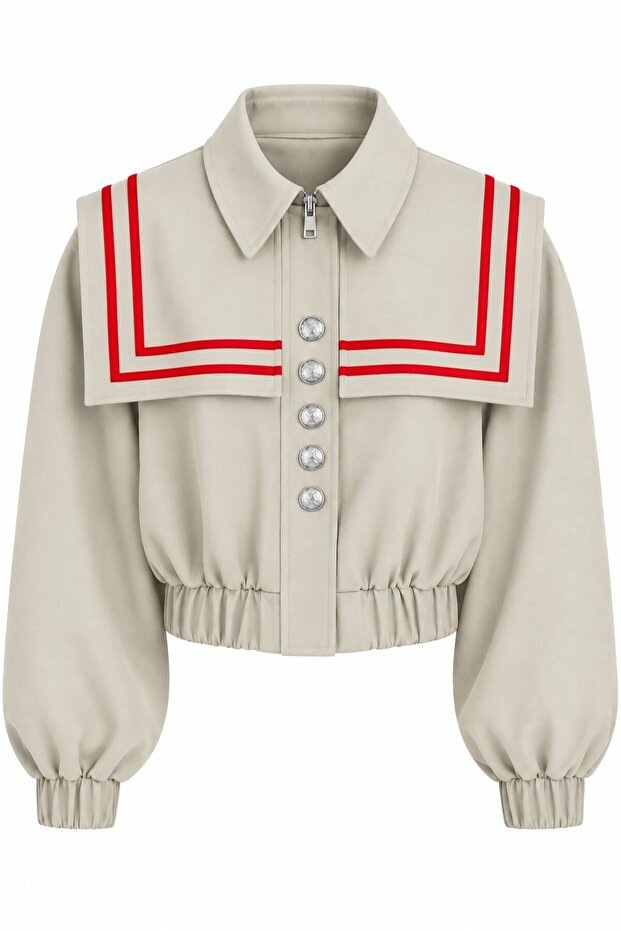 Beige Nevora Allerli Bomber Jacket - 3652