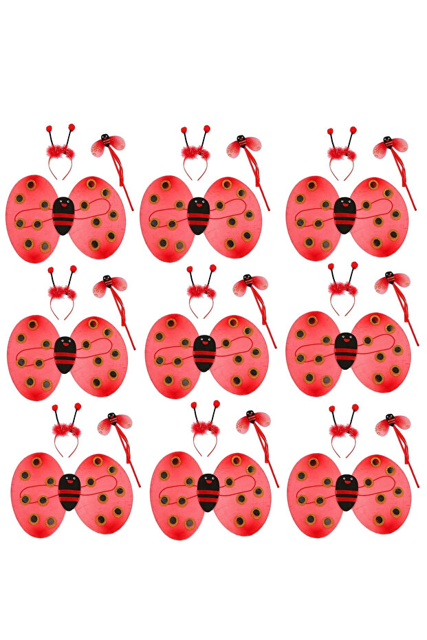 Ladybug costume set - wing crown wand 3 pieces 12 pieces