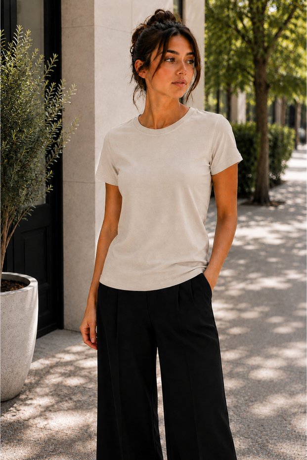 Women's Basic T-Shirt Crew Neck Short Sleeve Ultra Soft Relaxed Fit