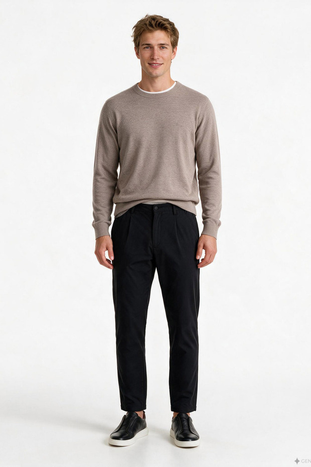 Men's Black Tapered Pants