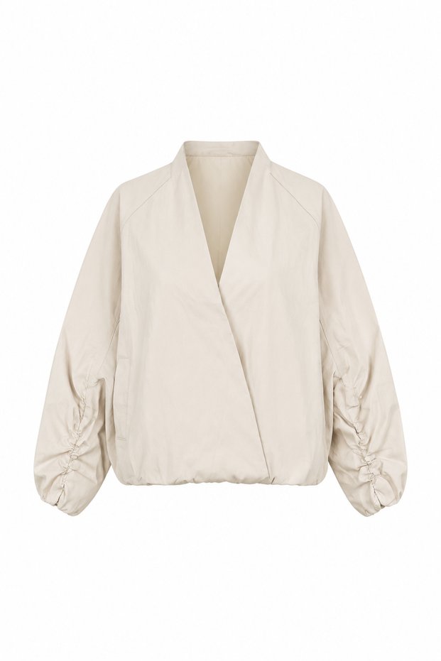 Double-Breasted Collar Raglan Sleeve Jacket