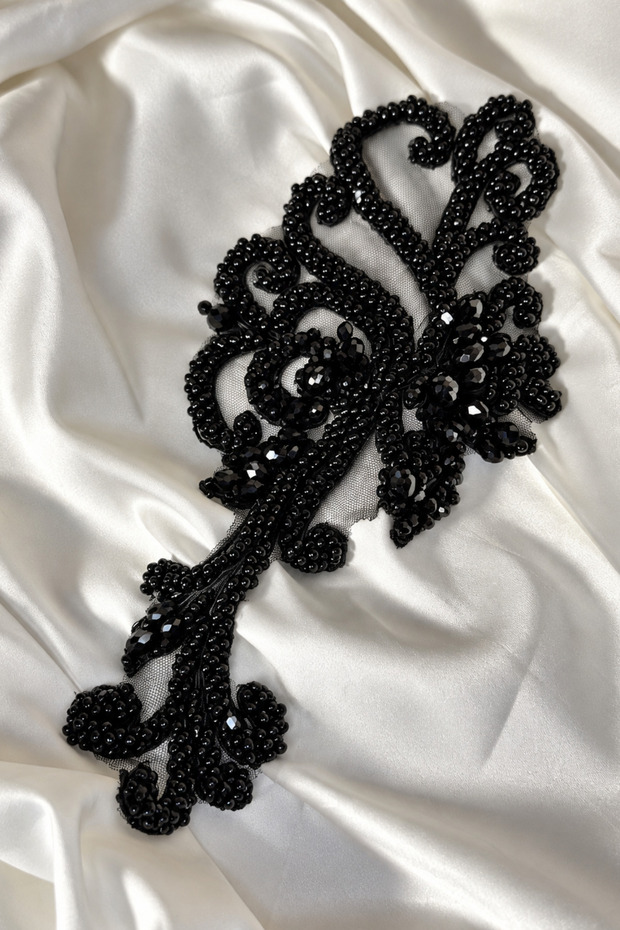 Bead Embroidered Floral Motif Applique