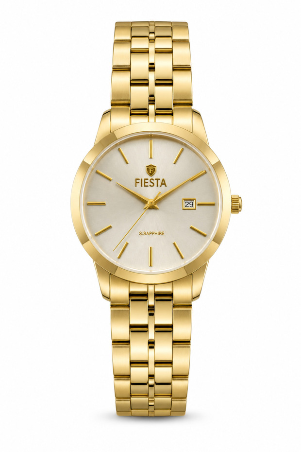 Women's Sapphire Glass Calendar Analog Metal Cord Wristwatch 2 Years Warranty