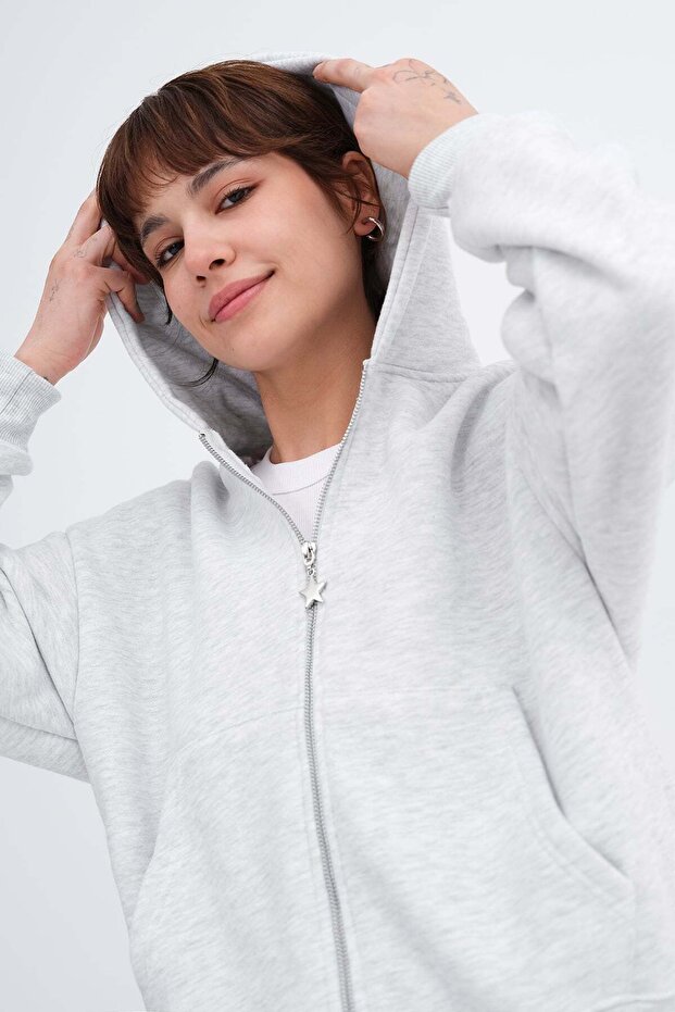 Zippered Şardonlu Sweatshirt H10744