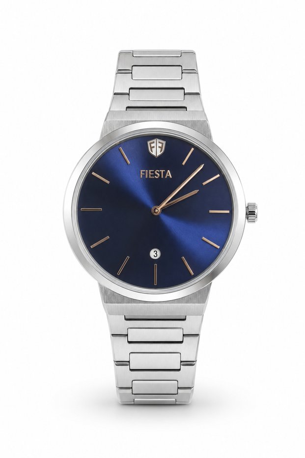 Men's Sapphire Glass Calendar Analog Metal Cord Wrist Watch 2 Years Guarantee