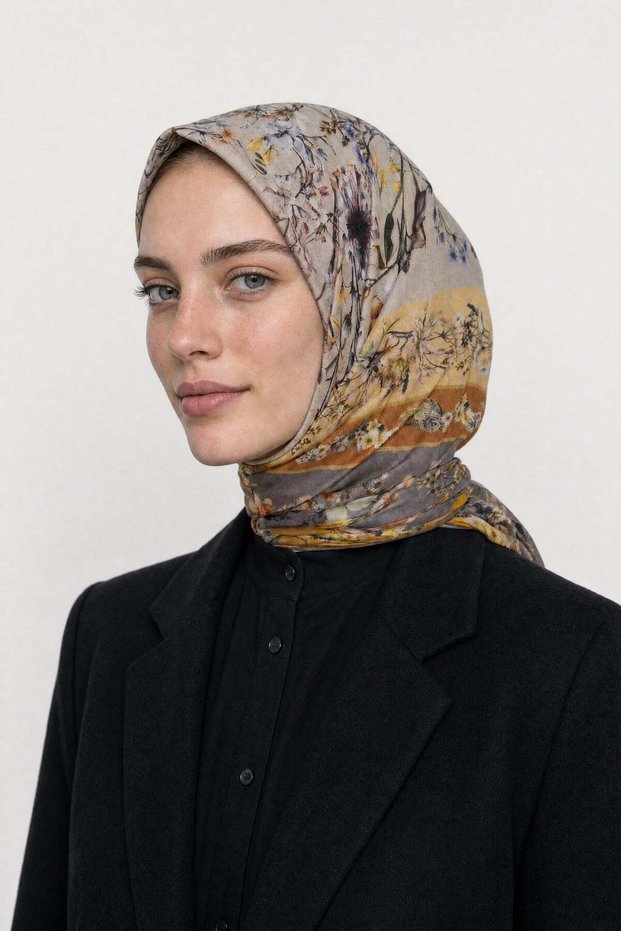 Orlienne Patterned Organic Scarf