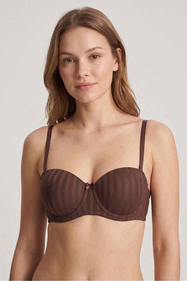 Women's Coffee Color Strapless Non-Padded Bra