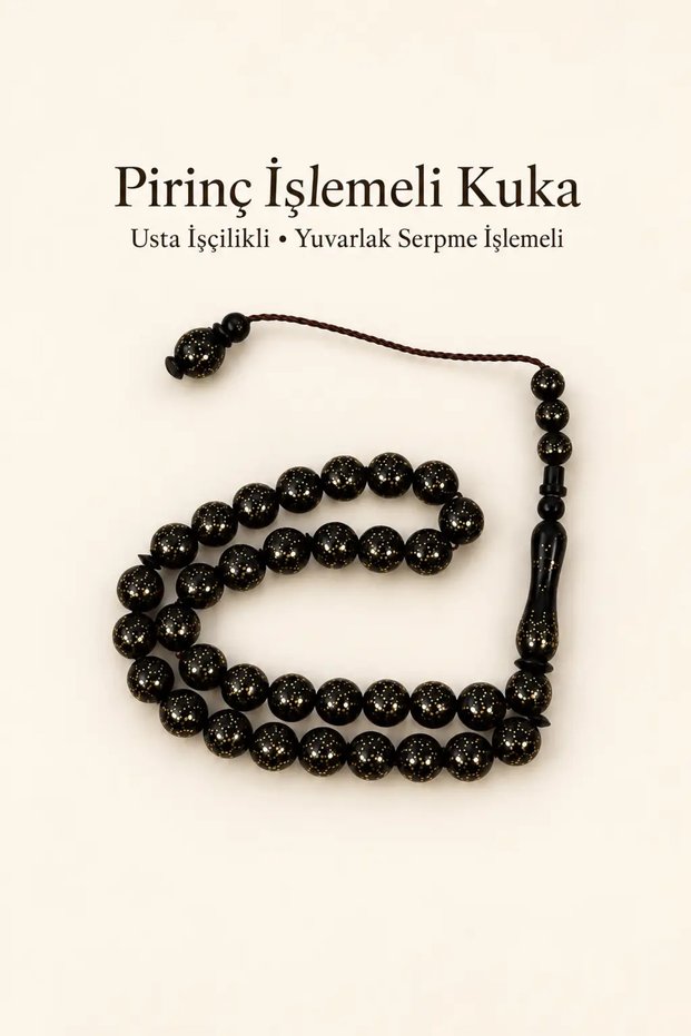 Exquisitely Crafted Brass Embellished Kuka Prayer Beads – Round and Intricately Embellished