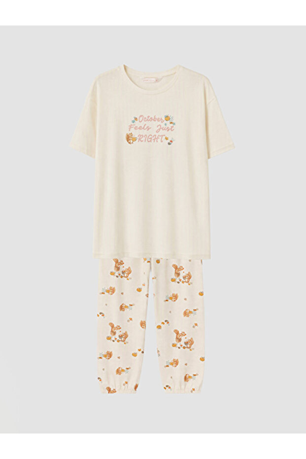 Zero Roba Collar Printed Women's Pajama Set for Style Enthusiasts from Uzg Store