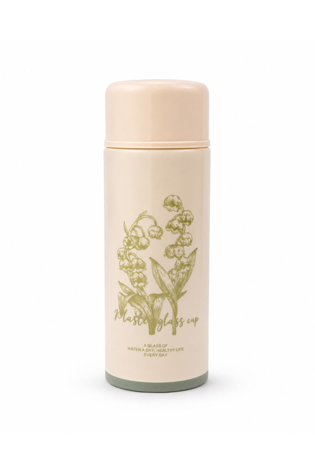500ML Glass Water Bottle with Floral Print, Protective Sleeve, Leakproof Screw Lid and Wide-Mouth Design for School, Office, Gym, Travel and Daily Hydration