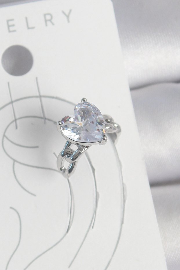 Brass Silver Color Zircon Stone Heart Model Women's Cartilage Earrings Tj-Bkp10563