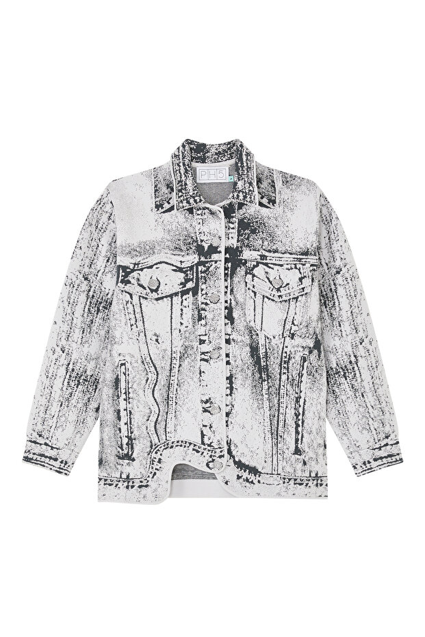 Hana Denim Patterned Oversize Jacket
