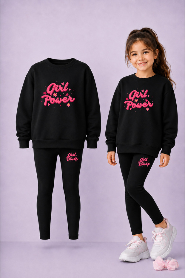 Children's Crew Neck Sweatshirt and Skinny Leggings Set – Winter Top and Bottom Set
