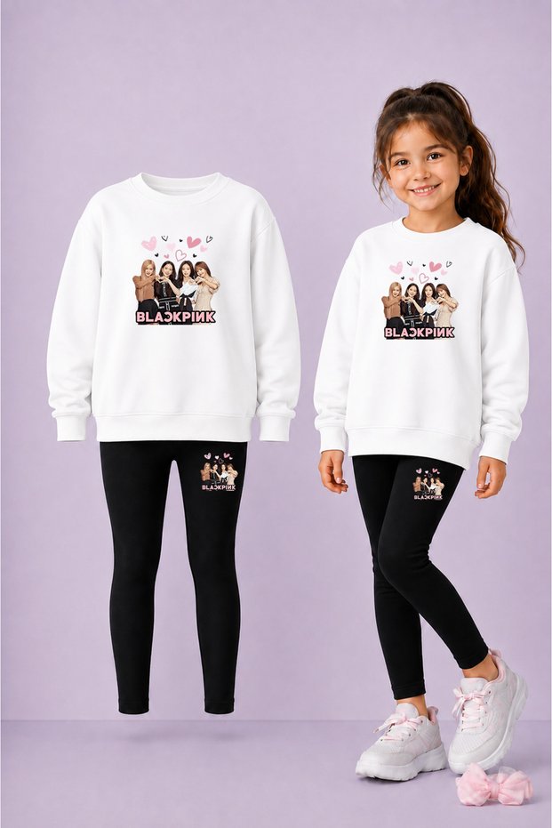Children's Crew Neck Sweatshirt and Skinny Leggings Set – Winter Top and Bottom Set