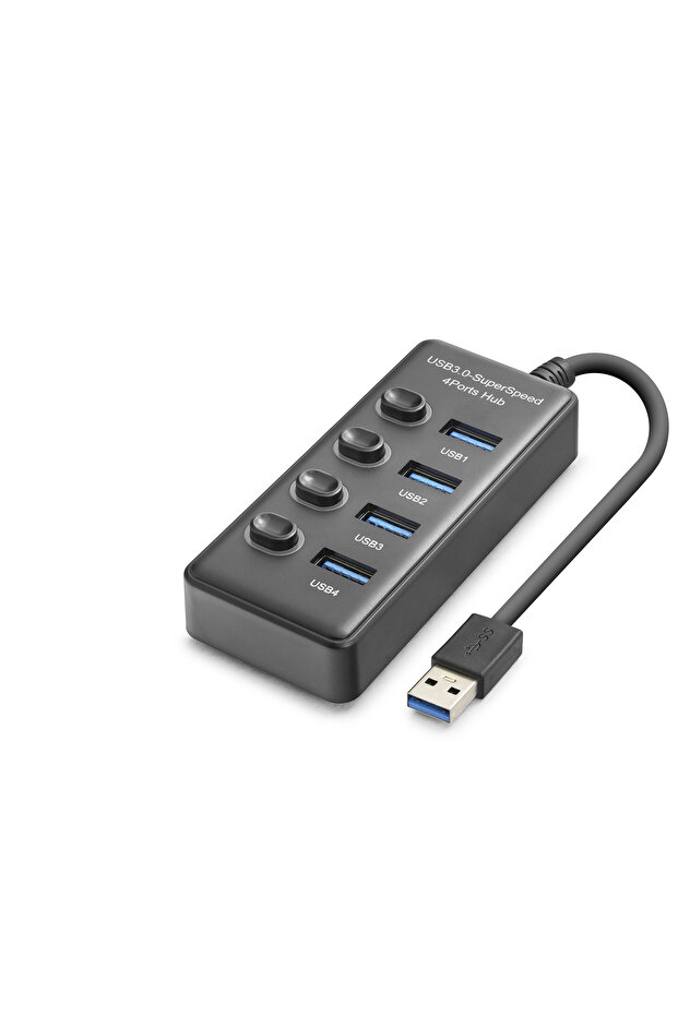USB 3.0 Hub with Switch 4 Ports 5 Gbps - Black Hdx7048