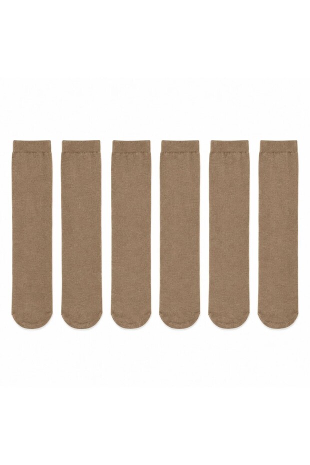 Women's 40 Denier Thin Mother Socks, Pack of 6 | Below the Knee, Heelless, Flexible, Skin Black, Bronze, Mink
