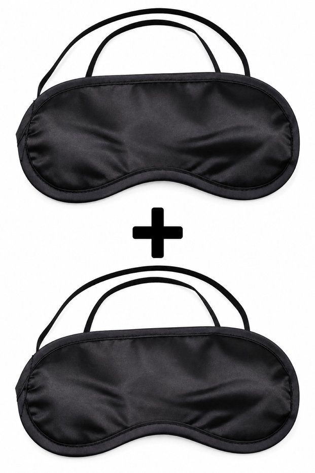 2-Pack Black Sleep Band Eye Mask for Women Men Unisex for Travel and Sleep