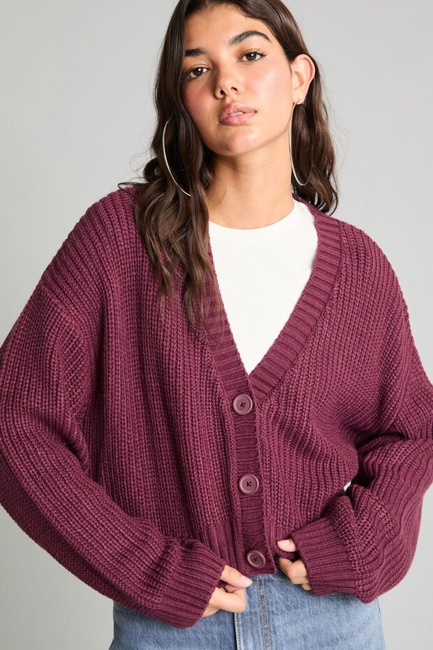 Regular Fit V-Neck Basic Plain Button Closure Knitwear Cardigan U2052Az26Wn