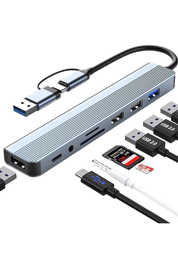 Type-C USB 8in1 3.0 Hub Zr1056