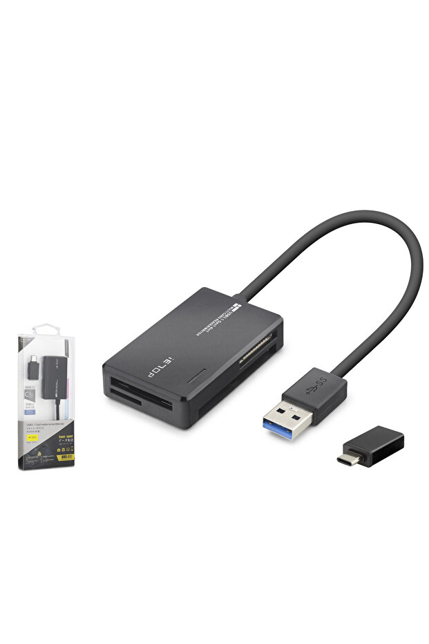 USB Type-C 3.2 Gen1 All in One Card Reader Cf Sd Microsd Ms 5 Gbps Black C313