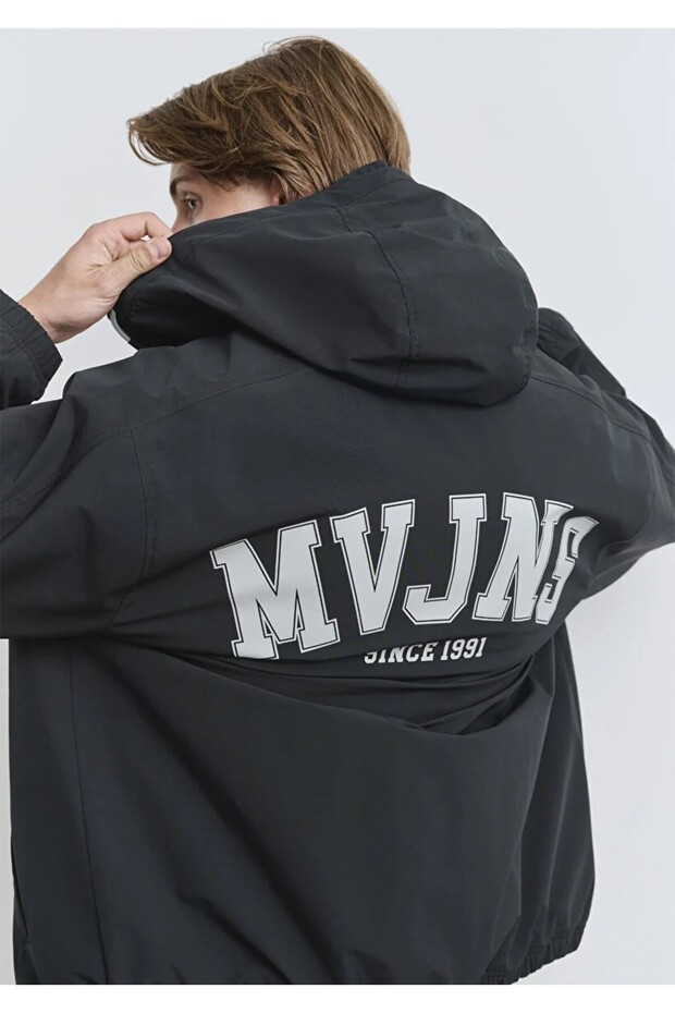 Men's Black 1991 Hooded Jacket Jet Black Jacket