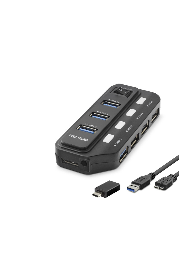 USB Type-C 3.2 Gen1 Switched Hub 7 Ports 5 Gbps Black U332
