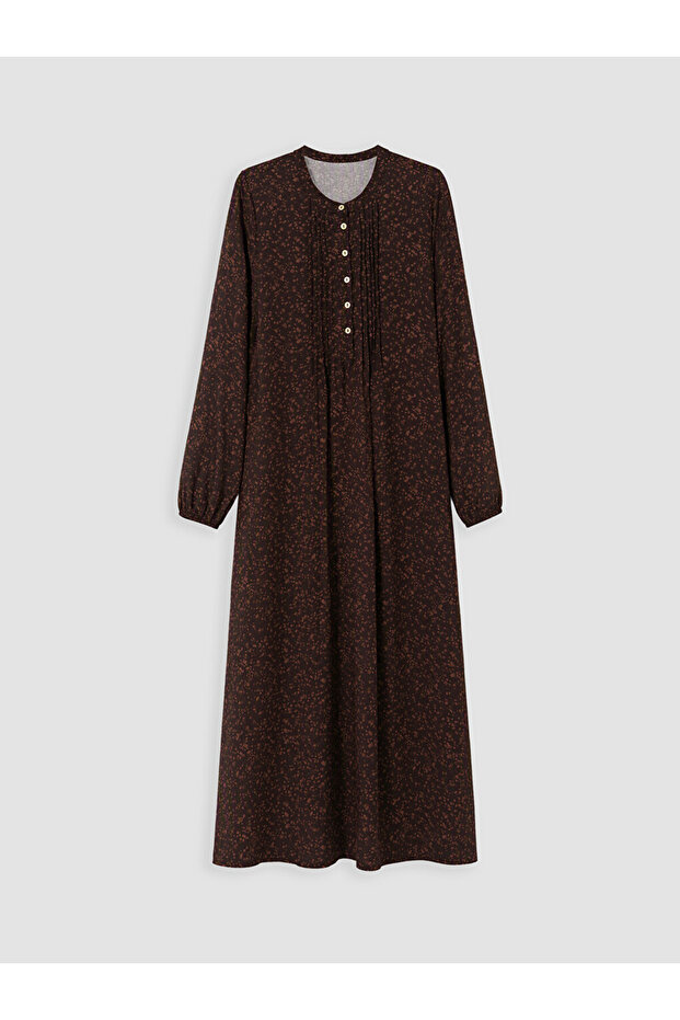 Rmz Gi̇yi̇m Farkiyla Zero Roba Collar Embroidered Drawstring Dress
