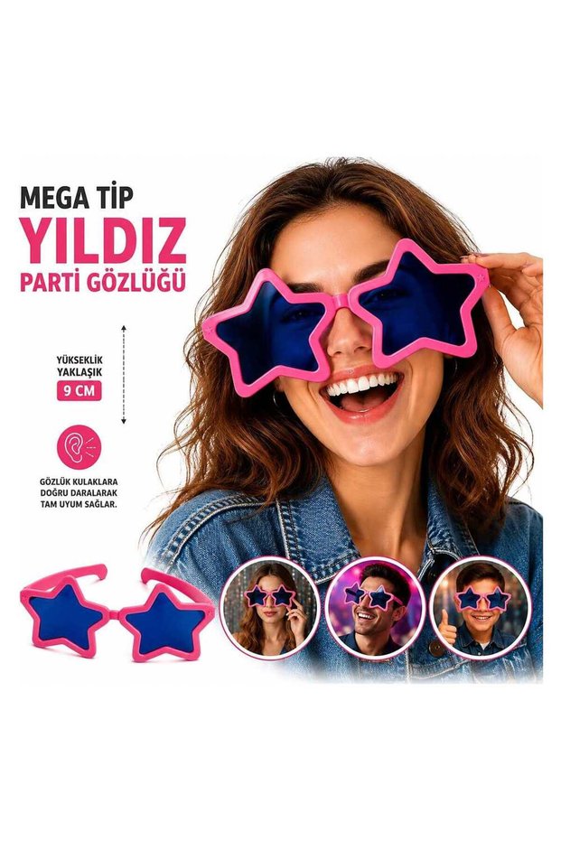 Mega Tip Star Party Glasses Pink Color