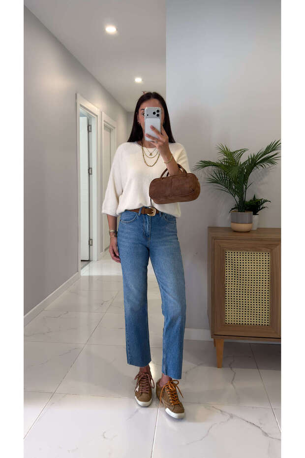 Ria Blue Cropped Leg Fit Jean